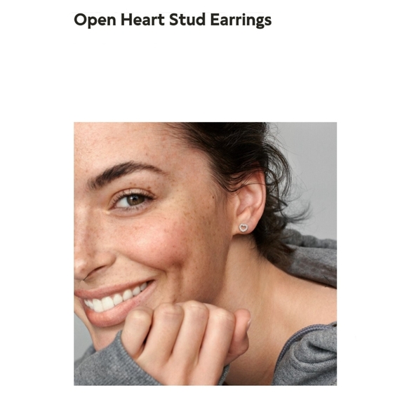 Pandora Open Heart Stud Earrings - Picture 2 of 7